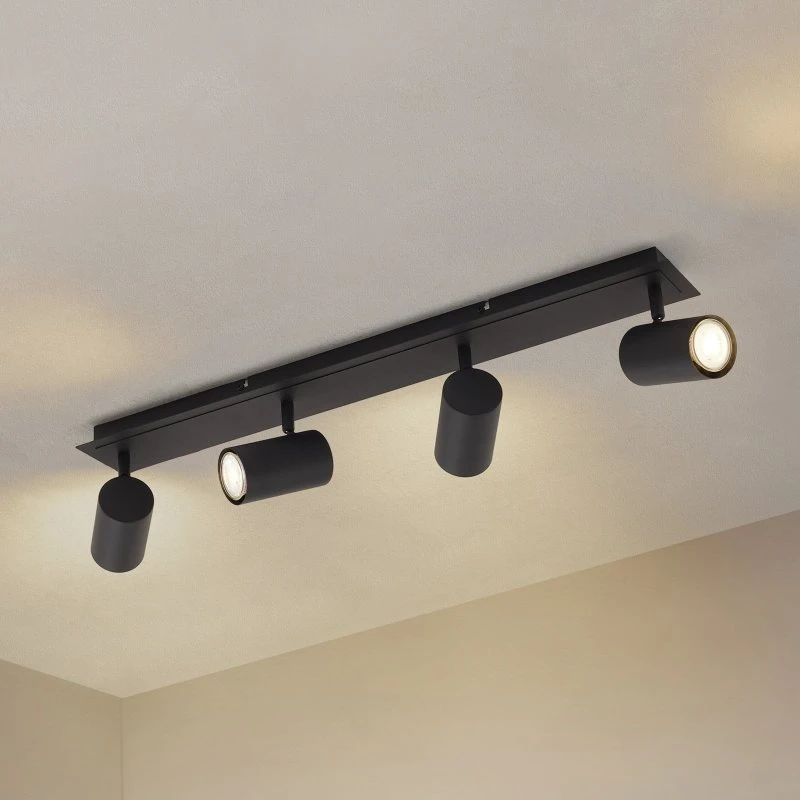 Lindby Joffrey L70 Czarna Lampa Sufitowa 4-punktowa