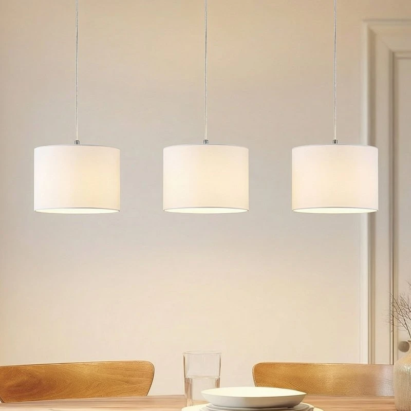 Lindby Imarin 3 Lampa Wisząca White - Biała Tekstylna