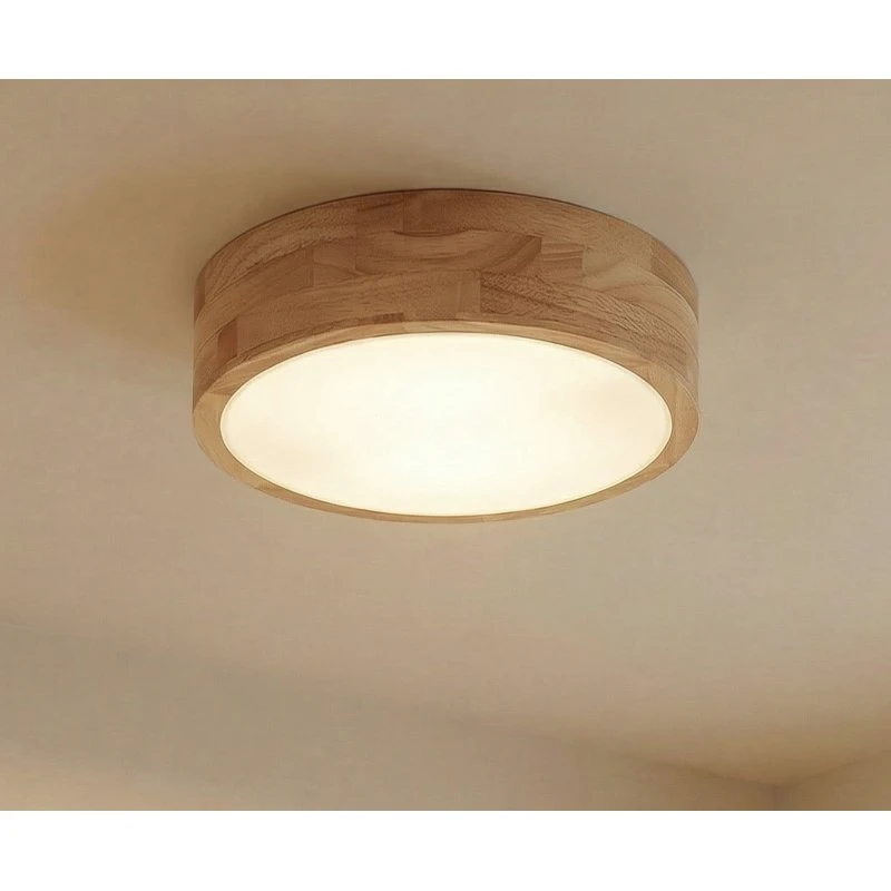 Lindby Tanju Lampa sufitowa drewno kauczukowe Ø30 cm