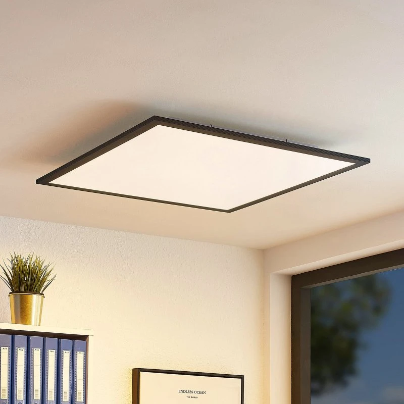 Lindby Nelios Panel LED 62x62 Black CCT 2700-6500K