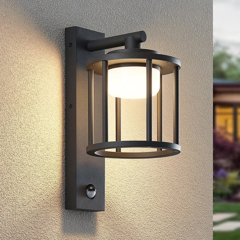 Lucande Berenike Lampa Ścienna z Czujnikiem Ruchu, Antracyt
