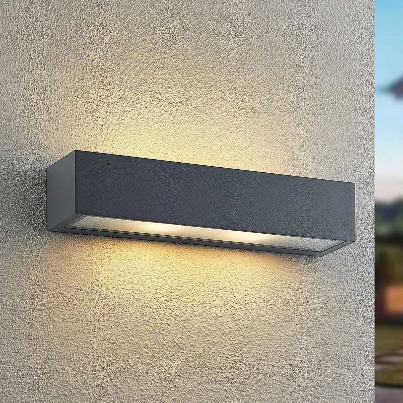 Arcchio LengoE27 Kinkiet zewnętrzny antracytowy IP54 38 cm