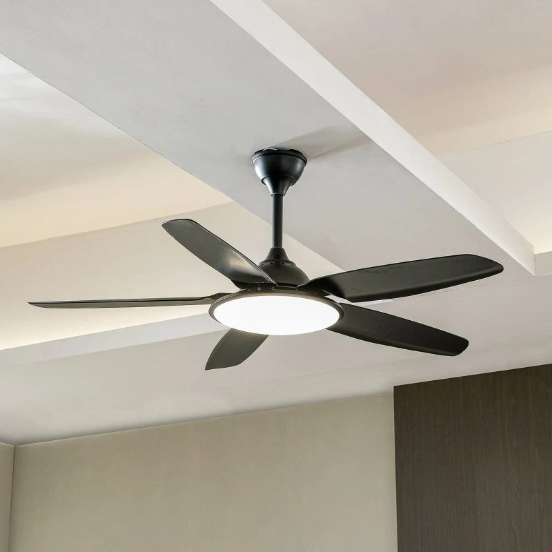 Wentylator sufitowy LED Lucande Divian, czarny, DC, CCT