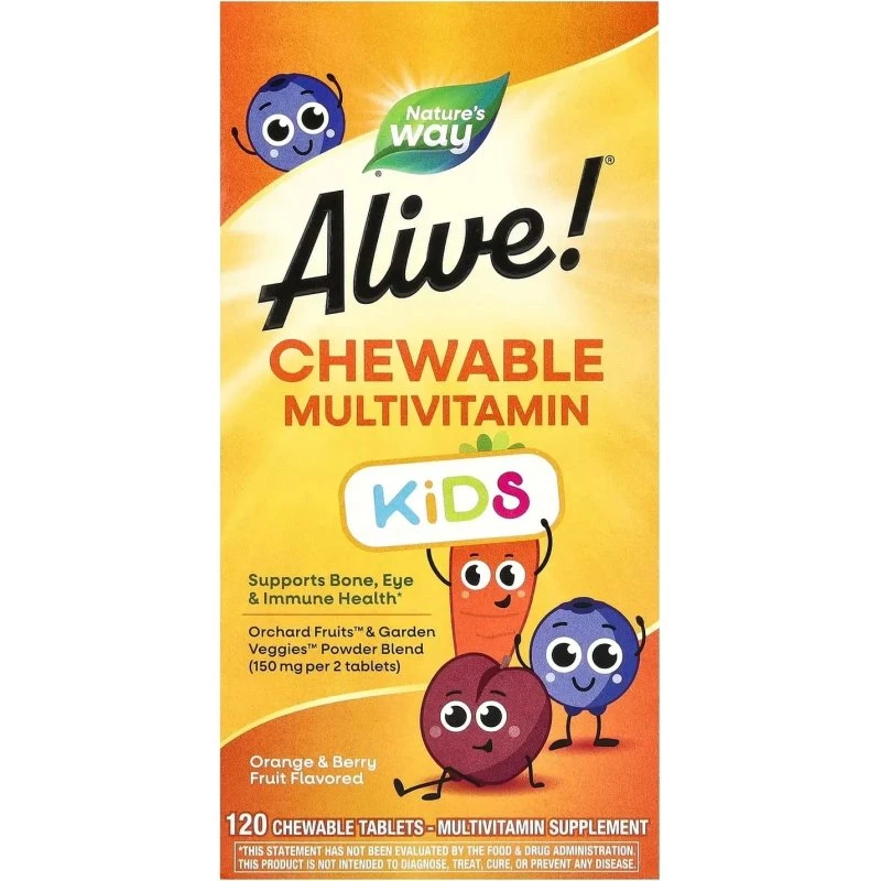 Nature's Way Alive! Kids Chewable Multivitamin Owoce i Jagody 120 tabletek