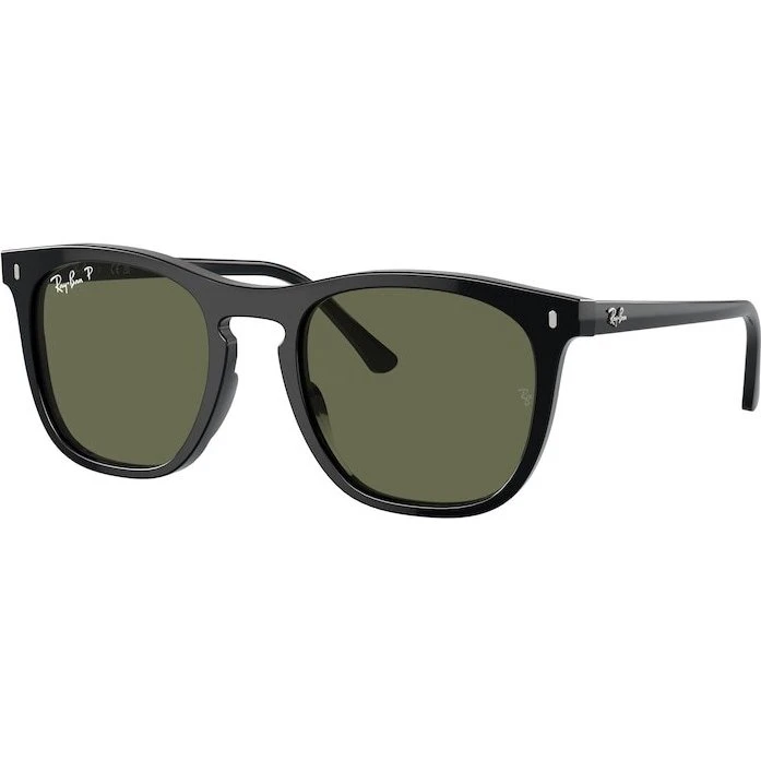 Ray-Ban RB 2210 901/58 53, czarne zielone soczewki, rozmiar M, z polaryzacją