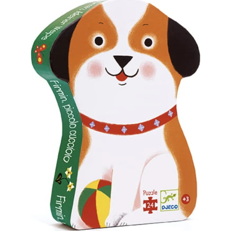 DJECO Szczeniaczek Puzzle 24 el. w pudełku w kształcie pieska