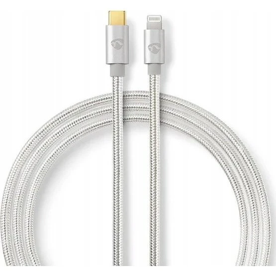 Nedis Kabel USB Lightning-USB-C 2 m Srebrny