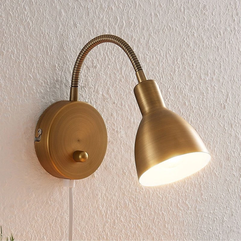 Lindby Amrei Lampa Ścienna Brass - Antyczny Mosiądz, 42 cm