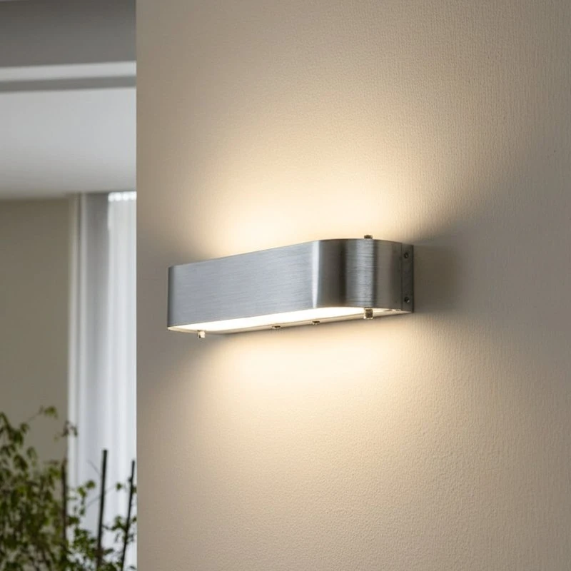 Lindby Nika Lampa Ścienna Alu - Nowoczesny Kinkiet E14