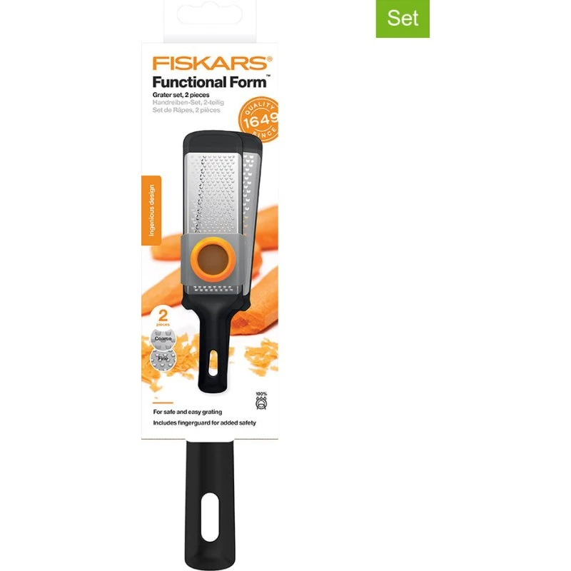 Fiskars Functional Form 2-częściowy zestaw tarek srebrny
