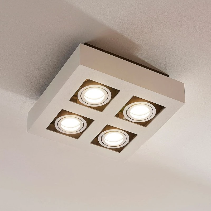 Vince 4 Arcchio Lampa Sufitowa Square Biała 25x25 cm