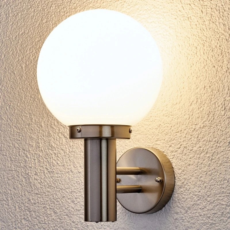 Lampa ścienna Lindby Nada – stal nierdzewna i szkło