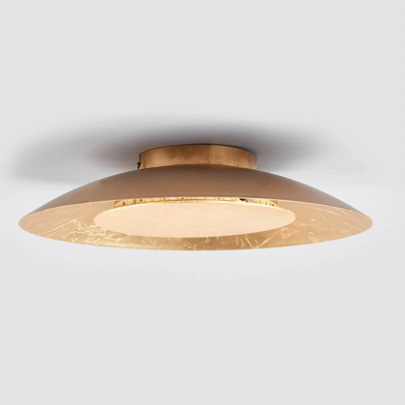 Lampa sufitowa Lindby Keti Gold - złota, okrągła, metalowa, Ø 35 cm