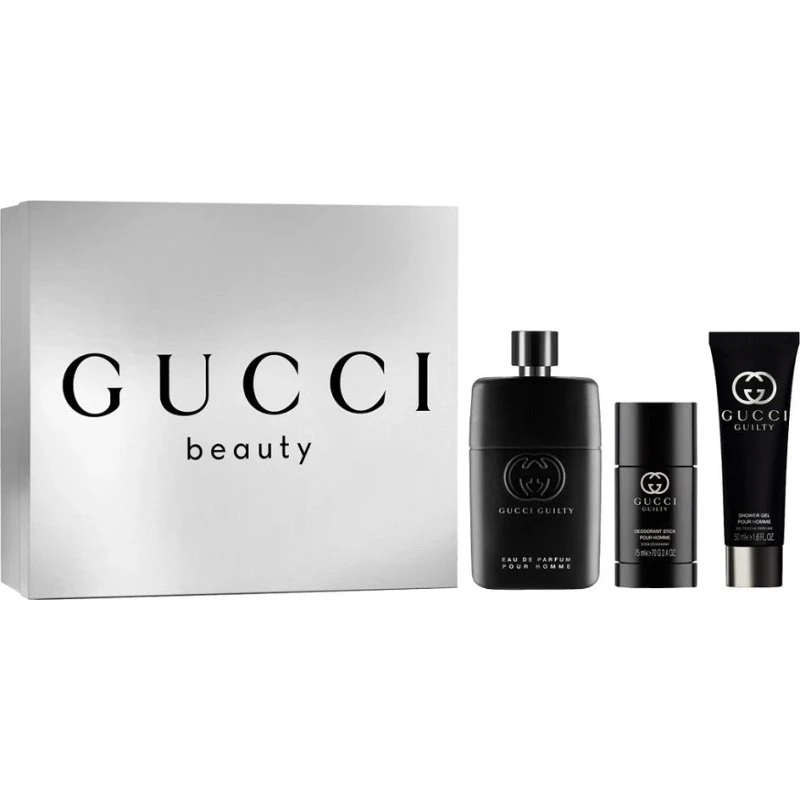 Gucci Guilty Pour Homme Zestaw: Perfumy 90ml, Żel 50ml, Dezodorant 75ml