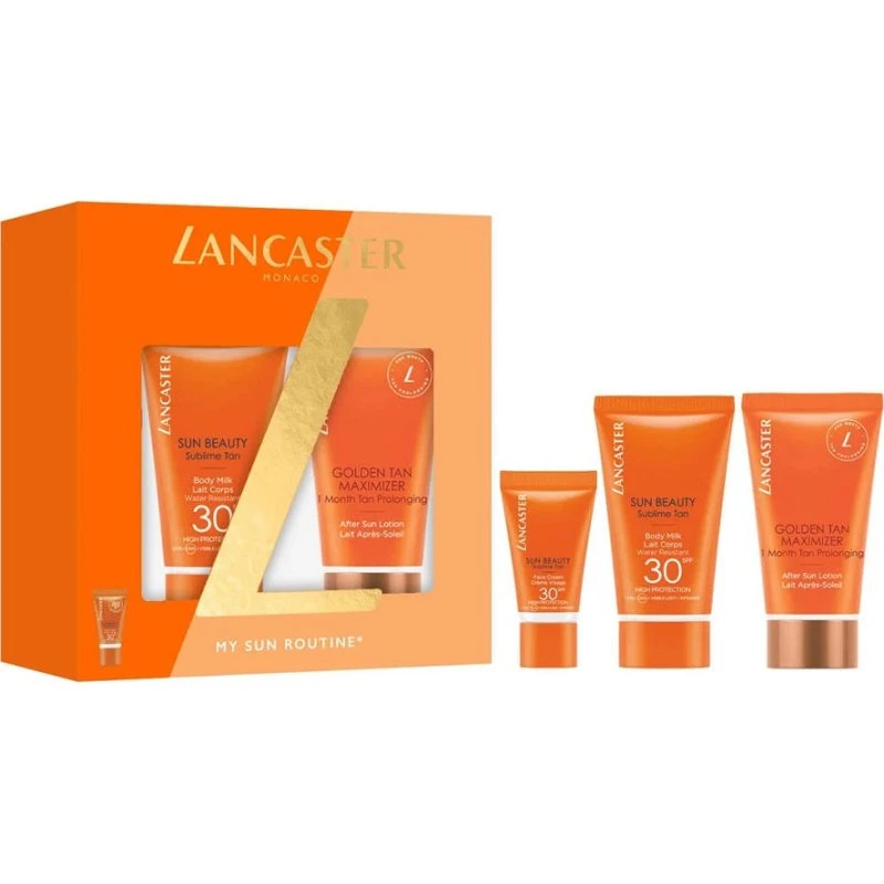 Lancaster My Sun Routine zestaw SPF30: mleczko, balsam, krem