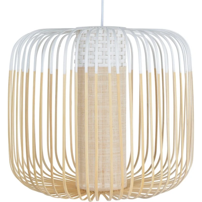 Forestier Bamboo Light M - Lampa wisząca bambusowa, biała