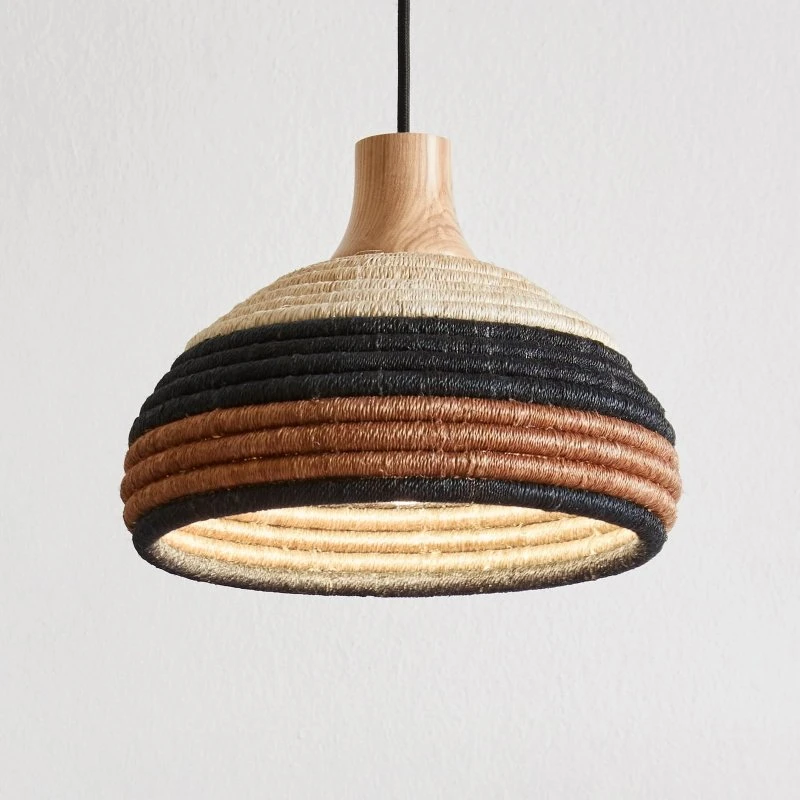 Forestier Grass XS żyrandol rattan abacá, brązowy