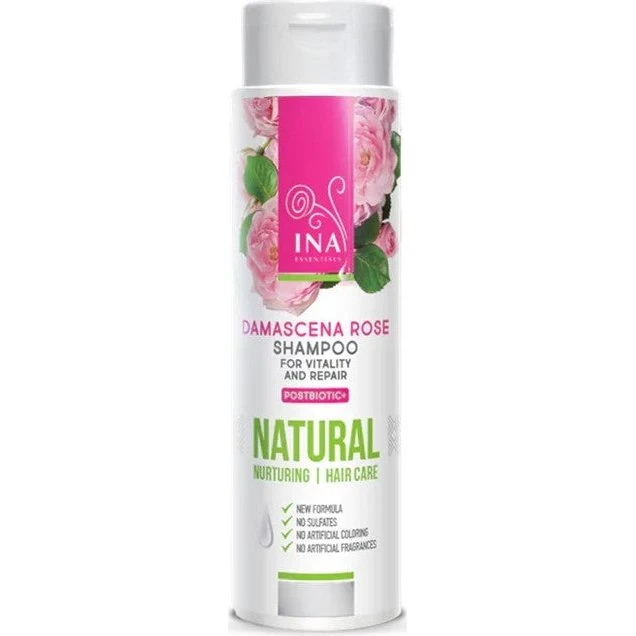 INA ESSENTIALS Naturalny szampon różany do włosów suchych, 200ml