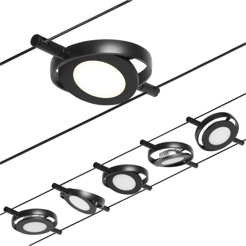 Paulmann Wire RoundMac system linkowy LED 5-punktowy czarny