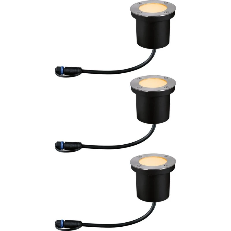 Paulmann Plug & Shine 3 LED Reflektory Wpuszczane IP67 Antracyt