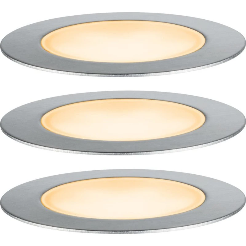 Paulmann Plug & Shine 3 LED Reflektory Wpuszczane IP67 Silver
