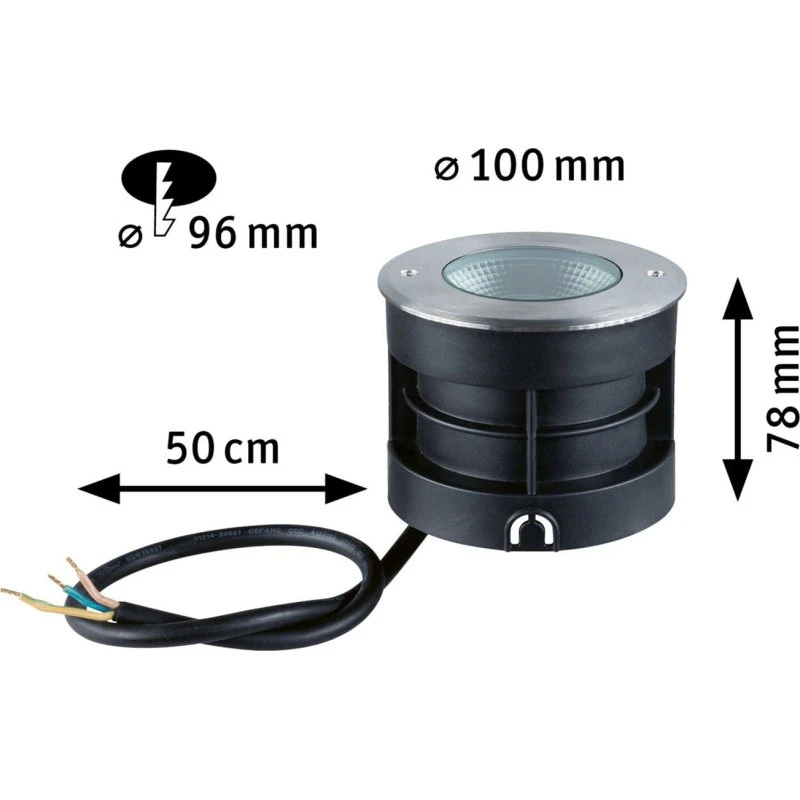 Paulmann Vanea Reflektor Wpuszczany LED IP67 3,5W 9,6cm