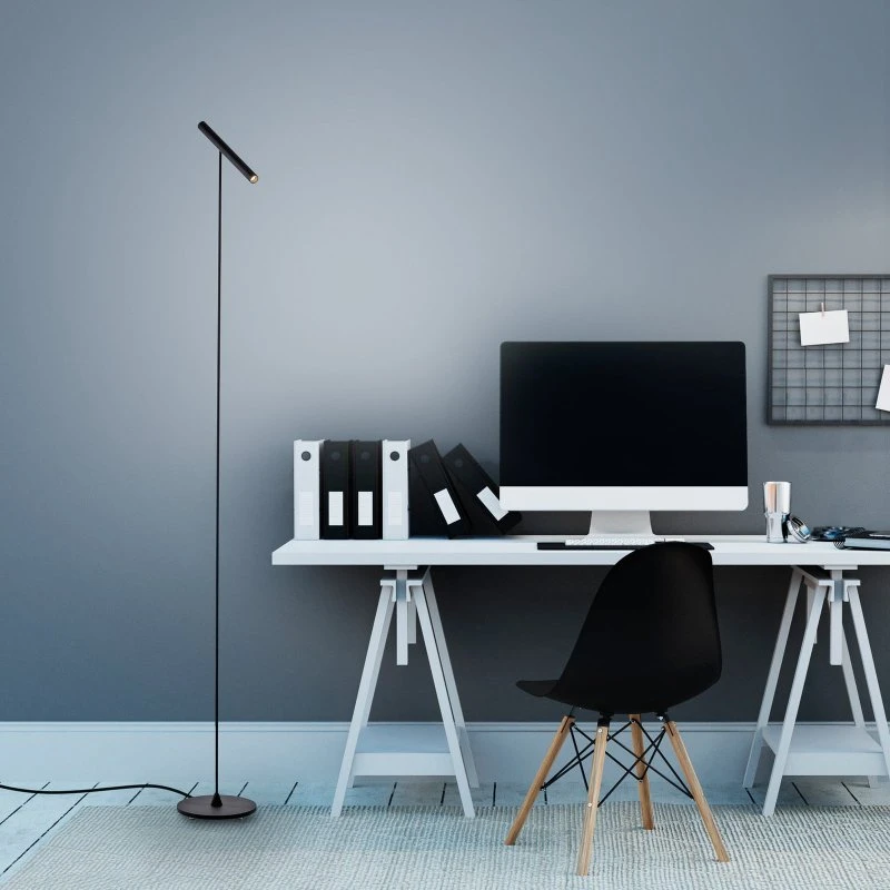 Lampa stojąca LED PURE Tutua – czarna, ze ściemniaczem sensorycznym