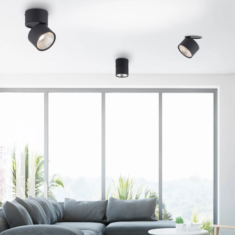 Lampa sufitowa LED PURE Nola, 1-punktowa, czarna