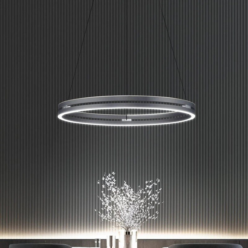 Paul Neuhaus PURE E-Loop Żyrandol LED Mystic Grey Ø70 cm