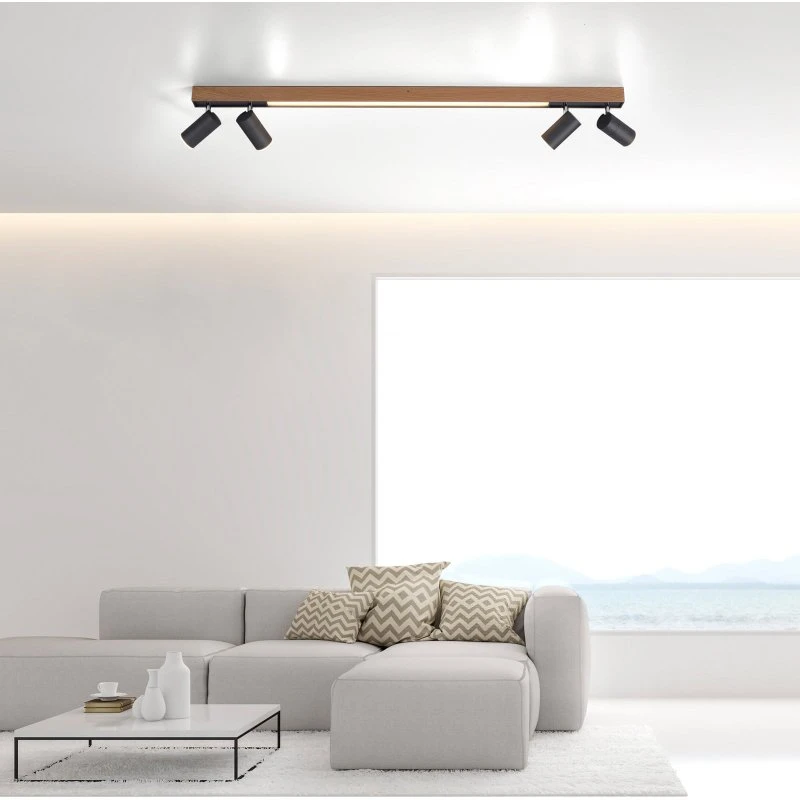 Paul Neuhaus Lampa sufitowa LED Lines Spot 120 cm dąb/grafit