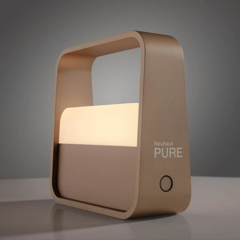 PURE PURE Go Lampa stołowa LED, brązowa, aluminium