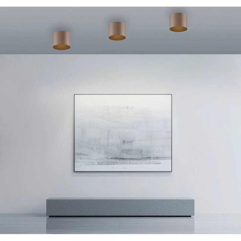 Lampa sufitowa LED PURE Point, brązowa, Ø 18 cm, IP44