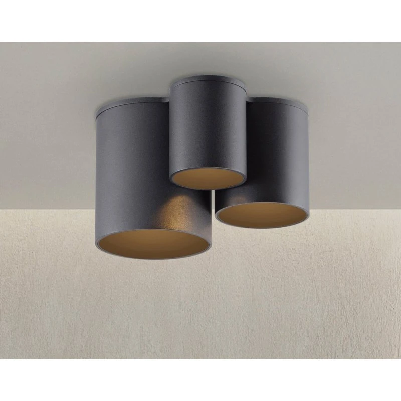 Lampa sufitowa LED PURE Point, czarna, 18 cm, 3-punktowa, IP44