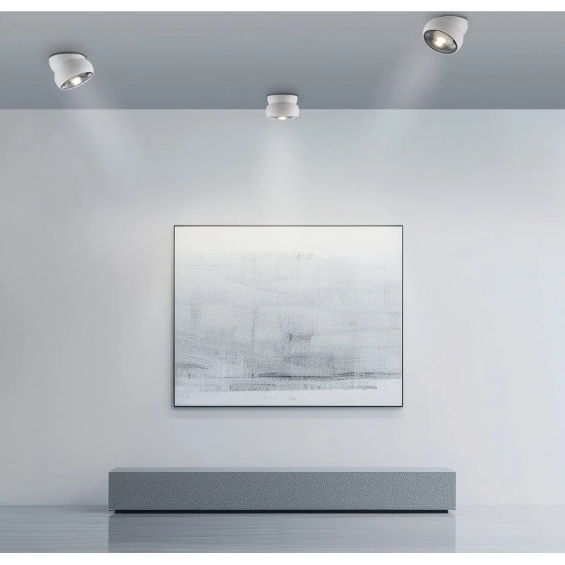 Reflektor sufitowy LED PURE Move, biały, Ø 12 cm, metal/szkło