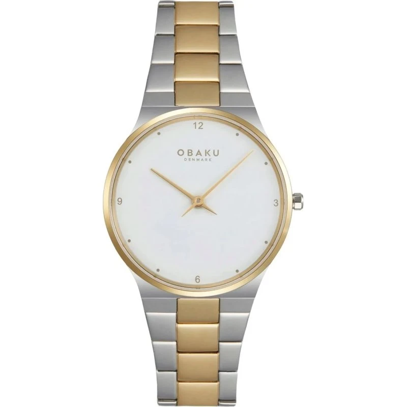 Obaku Classic V305GXFWSF Zegarek Męski Srebrno-Złoty