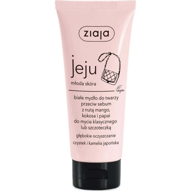 Ziaja Jeju białe mydło do twarzy przeciw sebum, mango, kokos, papaja 75ml