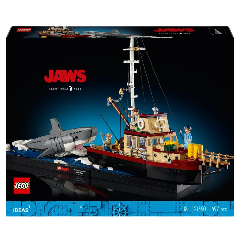 LEGO Ideas Szczęki 21350 – diorama z rekinem i łodzią Orca