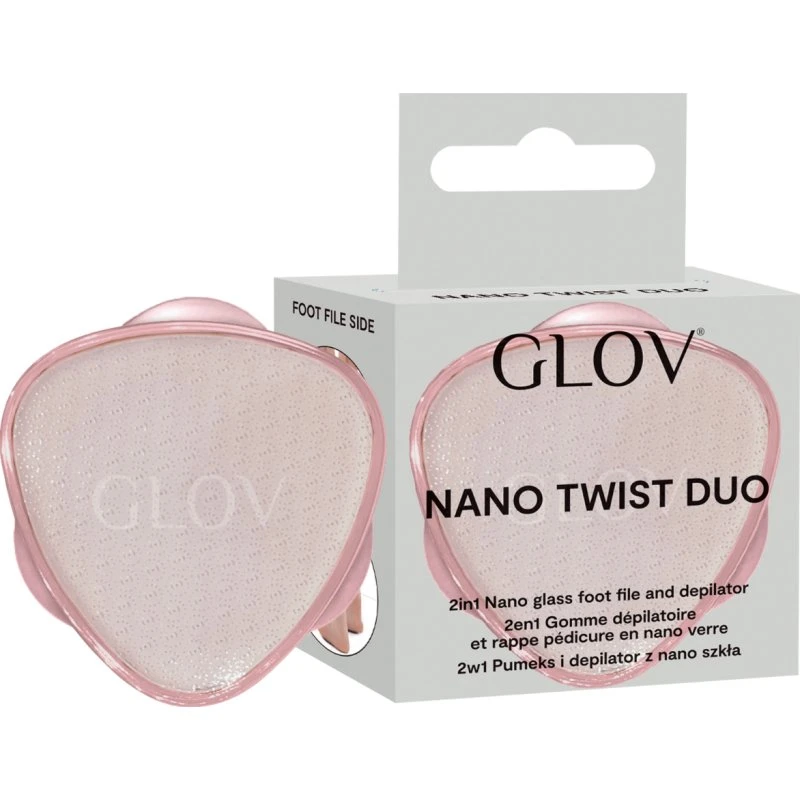 GLOV Nano Twist Duo - Pumeks i depilator z nano szkła, różowy