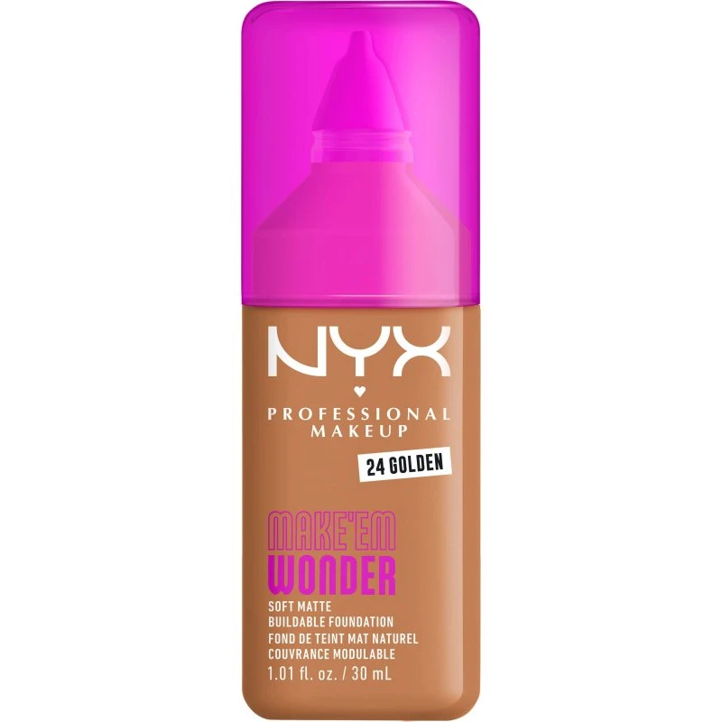NYX Professional Makeup Make Em Wonder Foundation, 24 Golden, 30ml