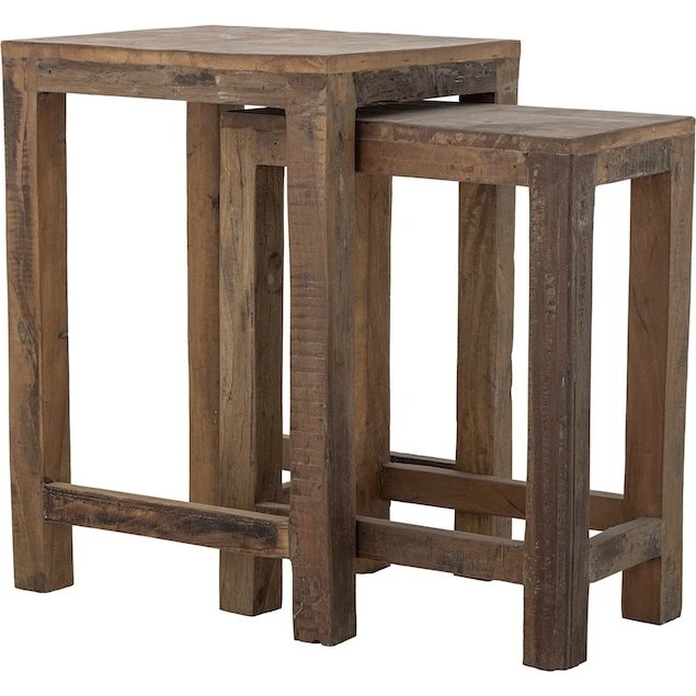 Bloomingville Galen Zestaw 2 Stolików Bocznych z Drewna z Recyklingu