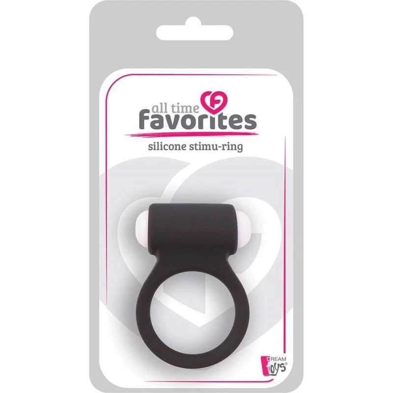 Dream Toys Silicone Stimu-Ring – Wibrujący pierścień silikonowy Black