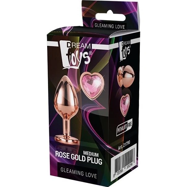 Dream Toys Gleaming Love Rose Gold Plug Medium