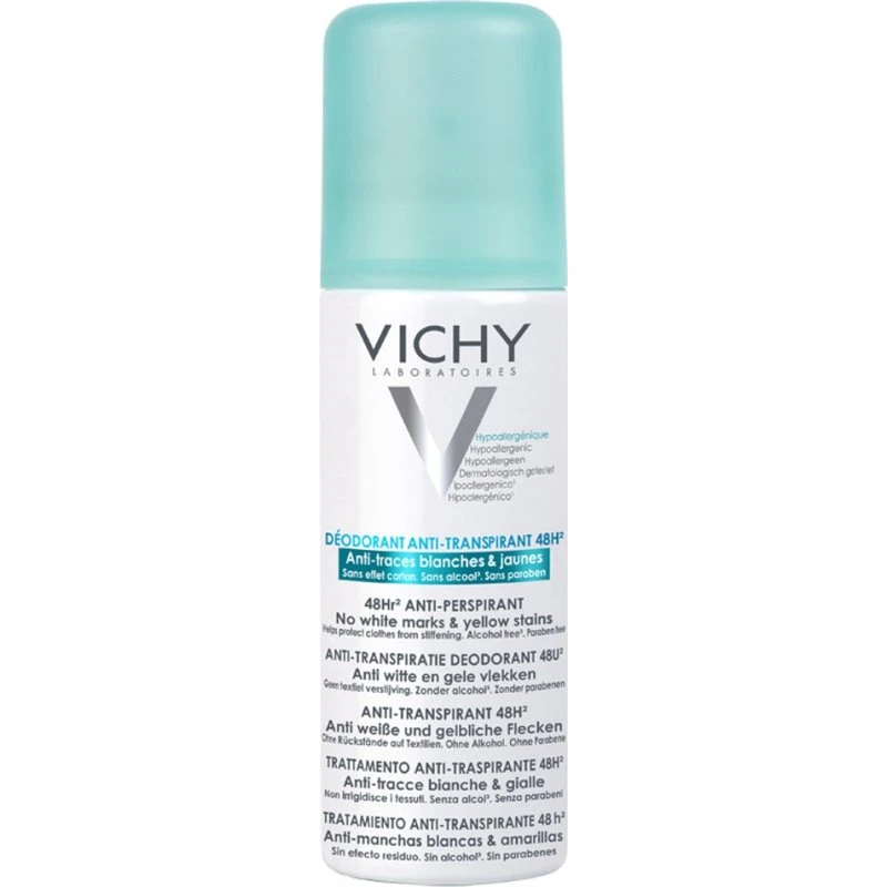 Vichy Antyperspirant w sprayu 48h przeciw śladom na ubraniach 125ml