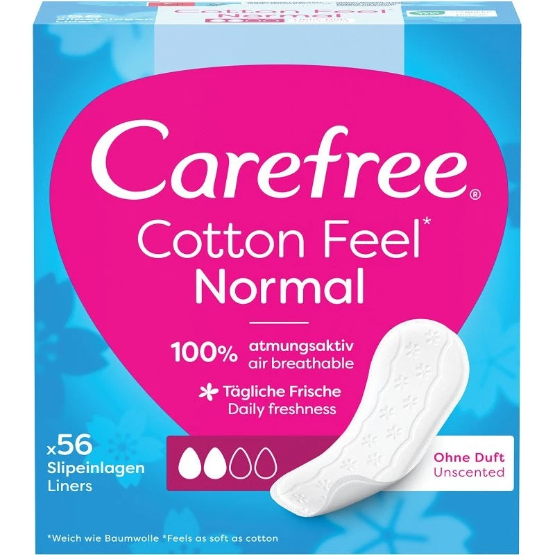 Carefree Cotton Feel wkładki higieniczne nieperfumowane 56 szt.