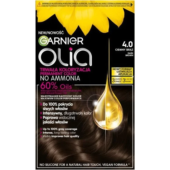 Garnier Olia 4.0 Ciemny Brąz - Trwała Farba do Włosów
