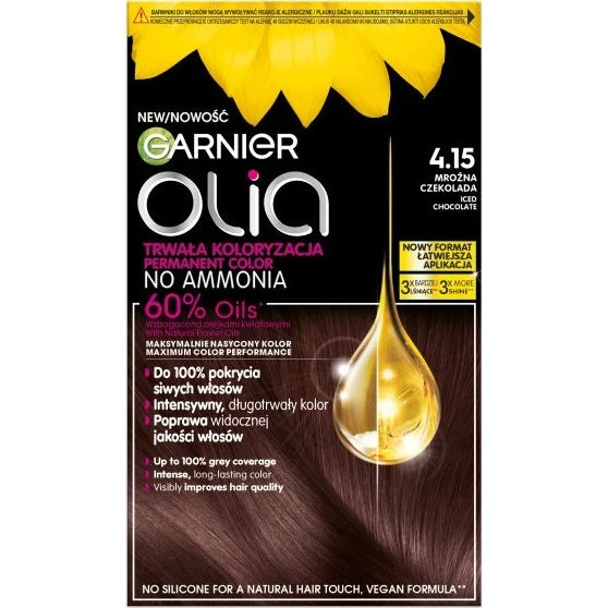 Garnier Olia 4.15 Mroźna Czekolada - Farba do włosów