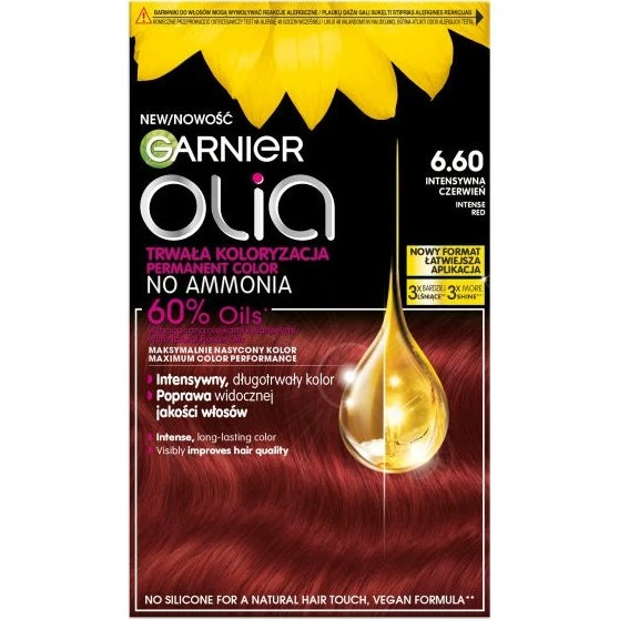 Garnier Olia 6.60 Intensywna Czerwień - Farba do włosów