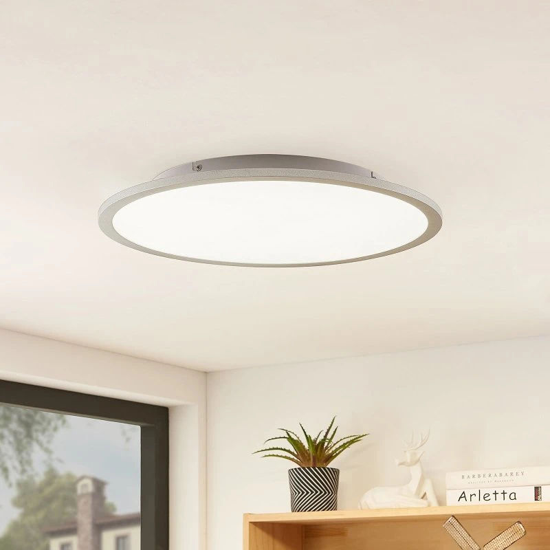 Lampa sufitowa LED Narima Lindby, 4000K, Ø 50 cm, srebrna