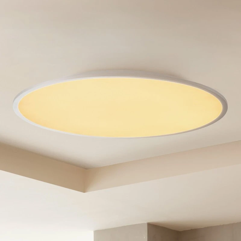 Lindby Narima Lampa sufitowa LED CCT Ø 80 cm, srebrna