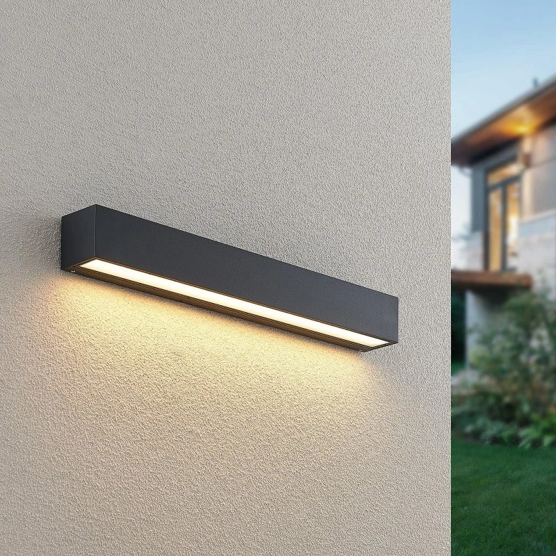 Lucande Lengo Kinkiet zewnętrzny LED IP65 Antracyt 50 cm